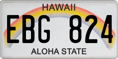 HI license plate EBG824