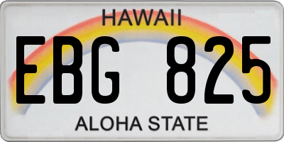 HI license plate EBG825