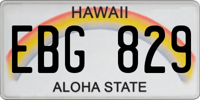 HI license plate EBG829