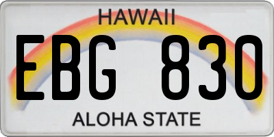 HI license plate EBG830