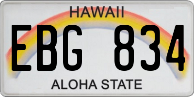 HI license plate EBG834