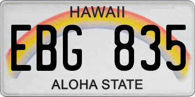 HI license plate EBG835