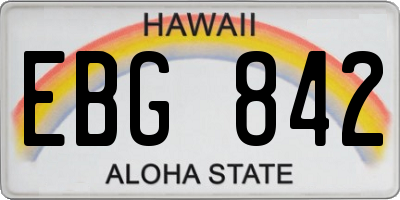 HI license plate EBG842