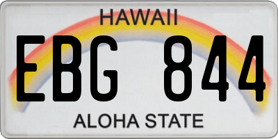 HI license plate EBG844