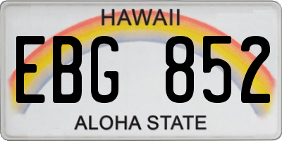 HI license plate EBG852