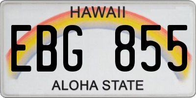 HI license plate EBG855