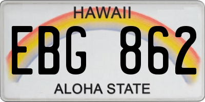HI license plate EBG862