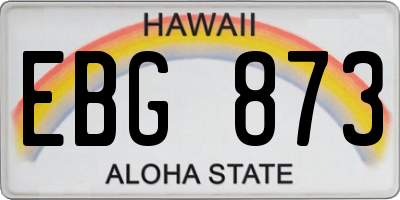 HI license plate EBG873