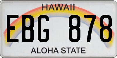 HI license plate EBG878