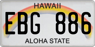 HI license plate EBG886