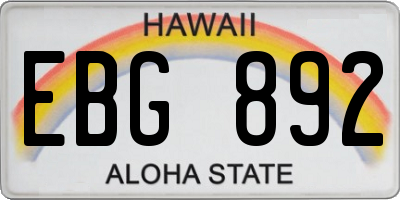 HI license plate EBG892