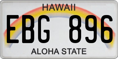 HI license plate EBG896