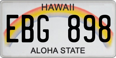 HI license plate EBG898