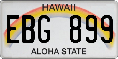 HI license plate EBG899