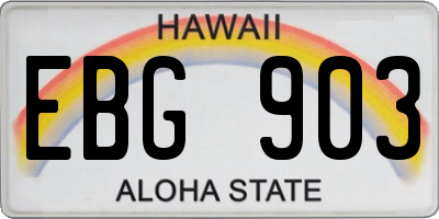 HI license plate EBG903