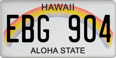 HI license plate EBG904