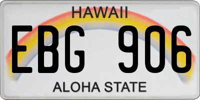 HI license plate EBG906
