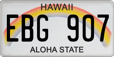 HI license plate EBG907