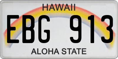 HI license plate EBG913