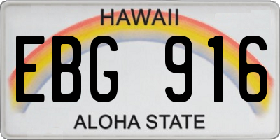 HI license plate EBG916