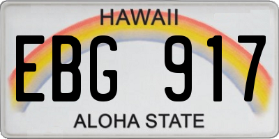 HI license plate EBG917