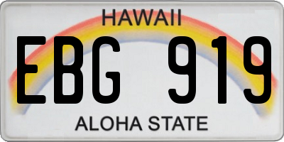 HI license plate EBG919