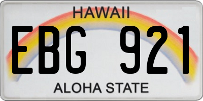 HI license plate EBG921