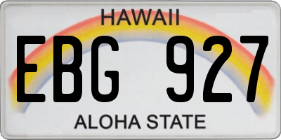 HI license plate EBG927