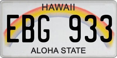HI license plate EBG933