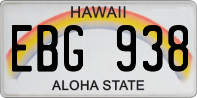 HI license plate EBG938