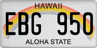 HI license plate EBG950