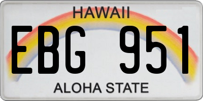 HI license plate EBG951