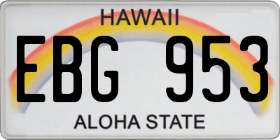 HI license plate EBG953