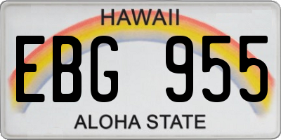 HI license plate EBG955