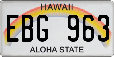HI license plate EBG963