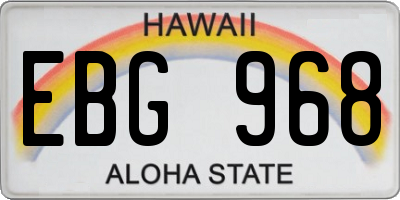 HI license plate EBG968