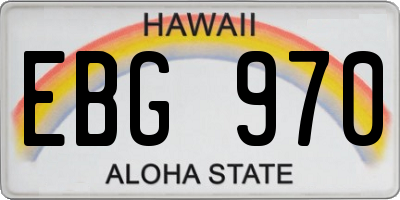 HI license plate EBG970