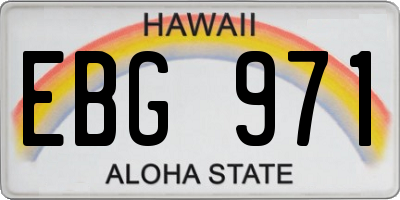 HI license plate EBG971