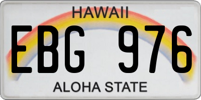 HI license plate EBG976