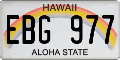 HI license plate EBG977