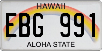 HI license plate EBG991