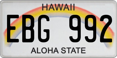 HI license plate EBG992
