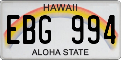 HI license plate EBG994