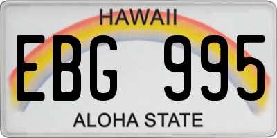 HI license plate EBG995