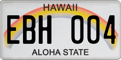 HI license plate EBH004