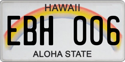 HI license plate EBH006