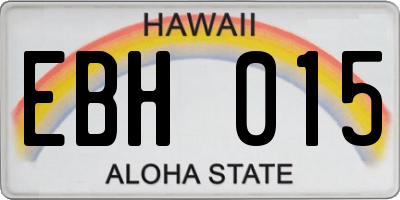 HI license plate EBH015