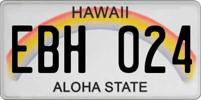 HI license plate EBH024
