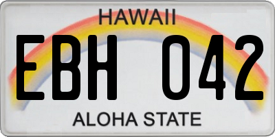 HI license plate EBH042