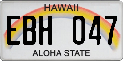 HI license plate EBH047